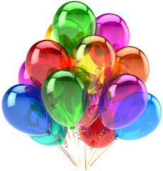 Party balloons happy birthday decoration rainbow colorful