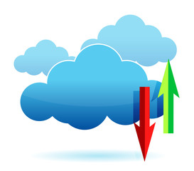 cloud computing upload, download illustration