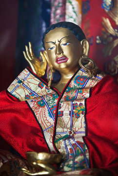 Statue of Milarepa at the buddhist monastery in Nepal