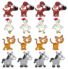 Tuinposter Animal Walking animations . 4 frames x characters. © ddraw