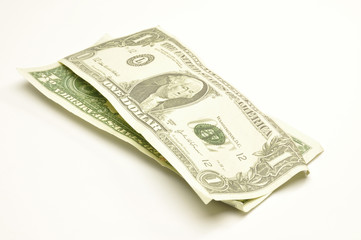 money on a white background