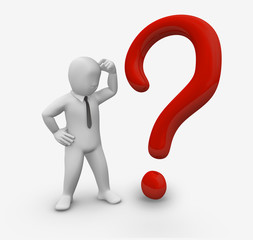 3d business man whith some problem