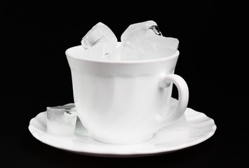 Ice cubes inside a cup
