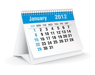 january 2012 desk calendar