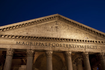 Pantheon illuminated at night, Rome, Italy