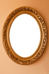 Golden oval frame
