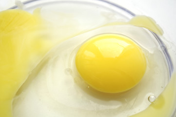 Broken Eggs in Bowl