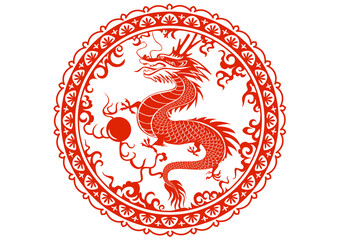 Dragon year 2012. Chinese zodiac symbol.