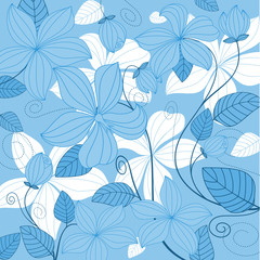 Fototapeta na wymiar Abstract blue floral background