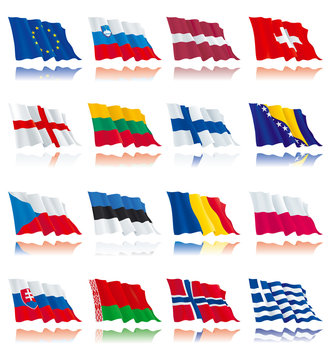 Flags set of world nations 1