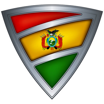 Steel shield with flag Bolivia
