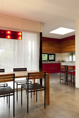 comfortable modern apartment, dining table