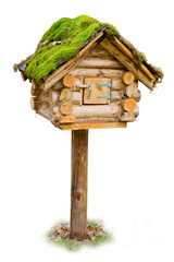 Wooden mailbox isolated