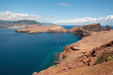 Sunny coast in the ocean, Island of Madeira