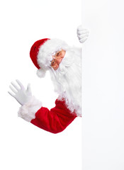 Santa Claus with poster.