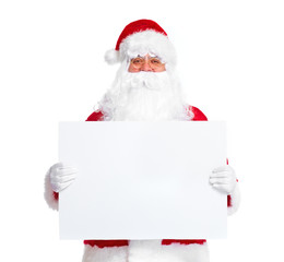 Santa Claus with banner.