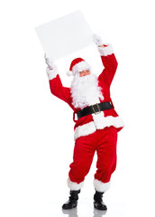 Santa Claus with poster.