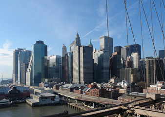 New York skyline in sunny ambiance