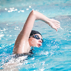 Swimmer performing the crawl stroke