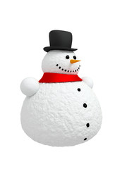 Happy snowman (Isolated on white background)
