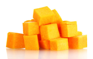 sliced pumpkin isolated on white