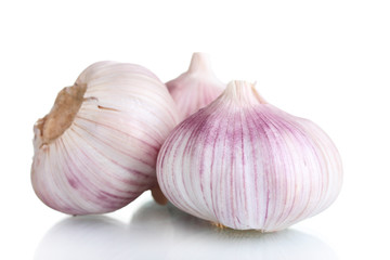 fresh garlic isolated on white