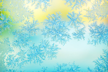 Frost on window glass