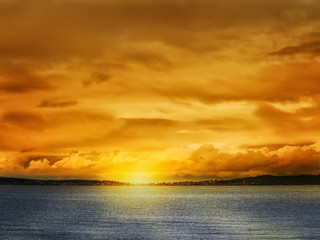 Fototapeta premium sunset at the lake