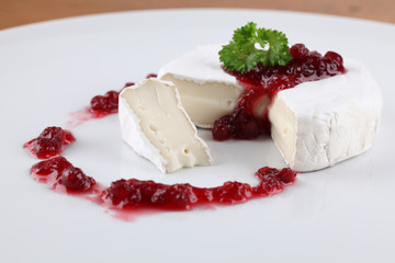 Camembert with cranberry jam