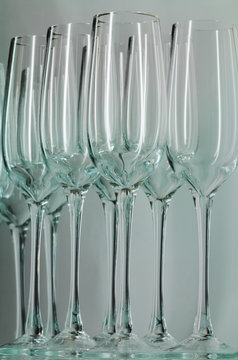 Some tall wineglasses