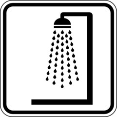 Dusche Badezimmer allgemein Schild Zeichen Symbol