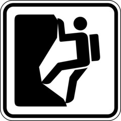 Klettern Bergsteigen Schild Zeichen Symbol Grafik