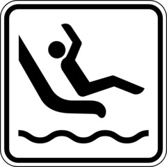 Wasserrutsche Schwimmbad Schild Zeichen Symbol