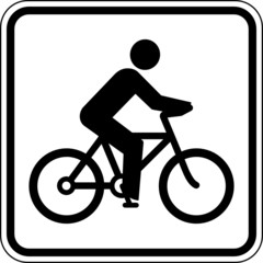 Fahrrad fahren Radfahrer Zweirad Schild Zeichen Symbol