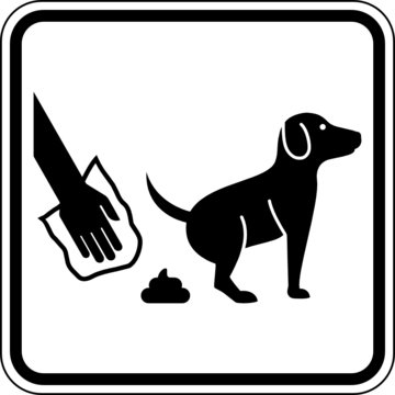 Hundekot entsorgen entfernen Schild Zeichen Symbol