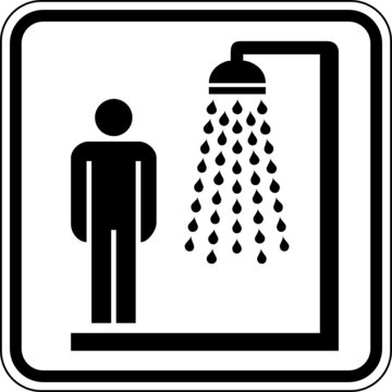 Dusche f&uuml;r Herren M&auml;nner Schild Zeichen Symbol