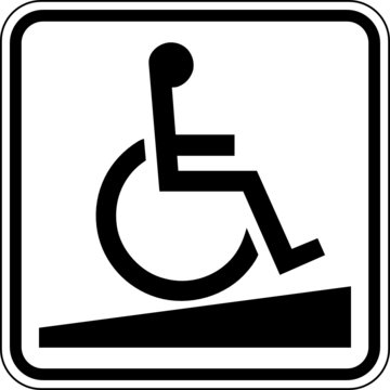 Rollstuhlrampe Barrierefreiheit Schild Zeichen Symbol