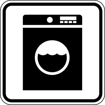 Waschmaschine Waschraum Schild Zeichen Symbol