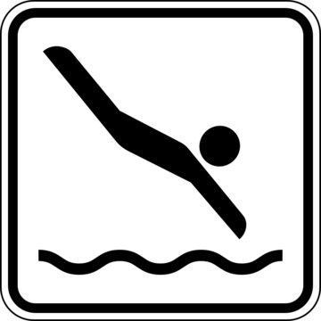recommend clip art: Ins Wasser springen Schild Zeichen Symbol Grafik