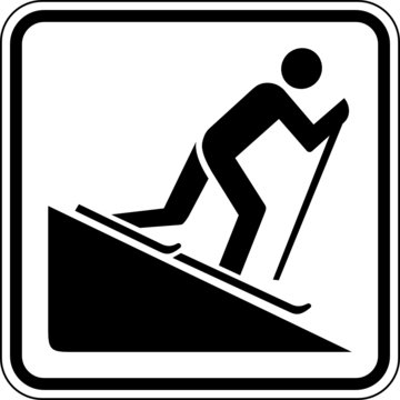 Ski fahren Piste Skifahrer Schild Zeichen Symbol Sport