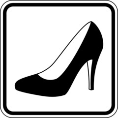Pumps Schuhgeschäft Damenschuh  Schild Zeichen Symbol