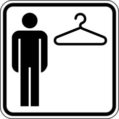 Garderobe Herren Umkleide Schild Zeichen Symbol