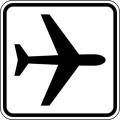 Flugzeug Flughafen Schild Zeichen Symbol