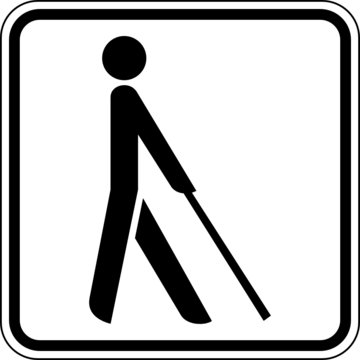 Blinde Sehbehinderte Zugang Schild Zeichen Symbol
