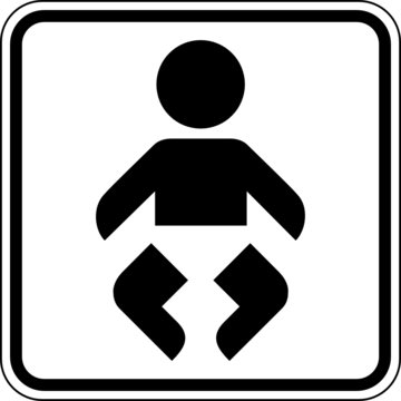 Wickelraum Baby mit Windel wickeln Schild Zeichen Symbol