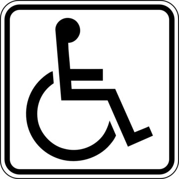 Toilette WC Klo Behinderte Rollstuhlfahrer Schild Zeichen