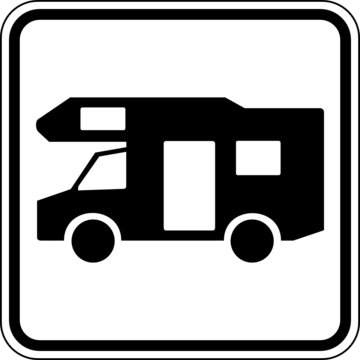 Wohnmobil Reisemobil Camping Schild Zeichen Symbol
