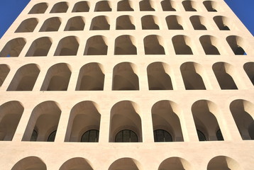 Obraz premium oval windows on the fragment of building