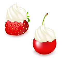 Strawberry And Cherry With Cream