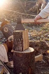 Chopping wood